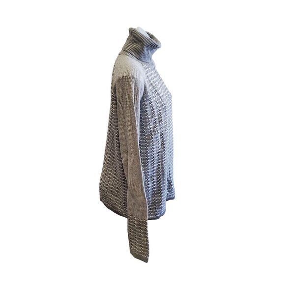 The Limited Gray Knit Modern Textured Pattern Turtleneck Sweater XL - Picture 5 of 12
